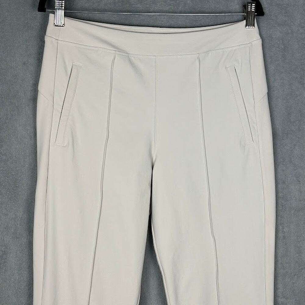 Athleta Headlands Hybrid Pants Womens 10 Cream Crop Stretch Comfort Minimalist - Picture 2 of 15